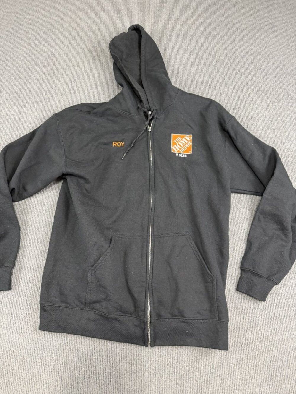 Gildan Mens Black Home Depot Full-Zip Hoodie Size L